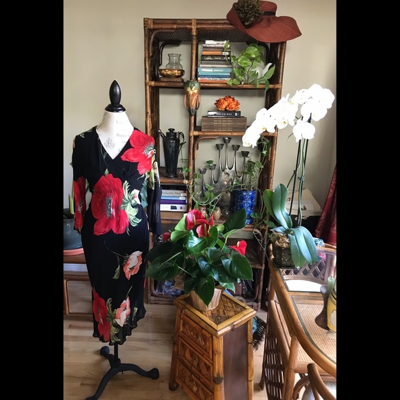 Citrine Poppy Romantic Dress Asymmetrical Hem Sz 4 - Picture 3 of 7